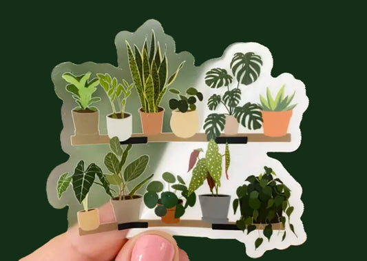 House Plant Shelf Collection Clear Sticker